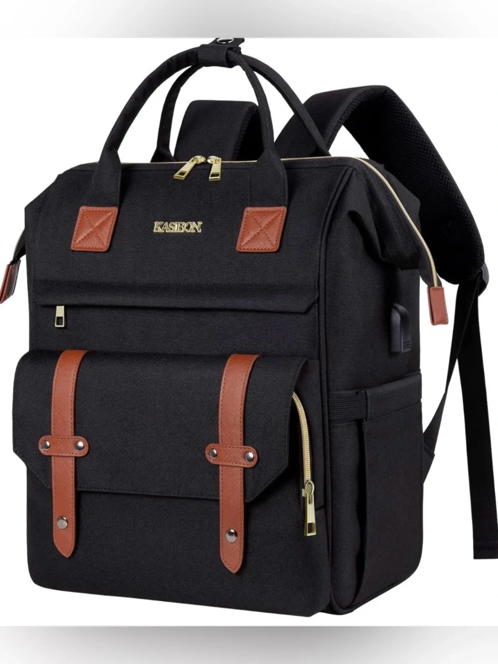 KASIBON- Unisex Travel Laptop Backpack/ School Book Bag w/USB Charging Port